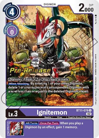 Ignitemon BT11-076 U Dimensional Phase Pre-Release Cards Digimon card