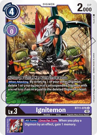 Ignitemon Foil BT11-076 U Dimensional Phase Digimon card