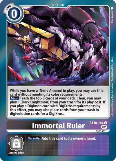 Immortal Ruler BT10-104 R Xros Encounter Digimon card
