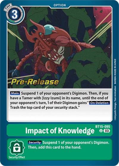 Impact of Knowledge BT15-095 U Exceed Apocalypse Pre-Release Cards Digimon card