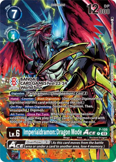 Imperialdramon Dragon Mode ACE BANDAI Card Games Fest 23 24 World Tour P-109 P Digimon Promotion Cards Digimon card