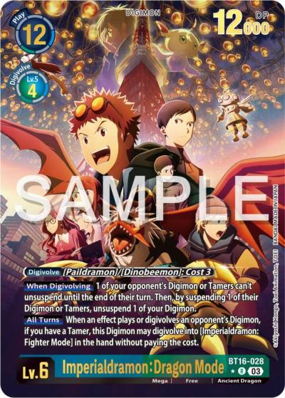 Imperialdramon Dragon Mode Alternate Art BT16-028 R Beginning Observer Digimon card