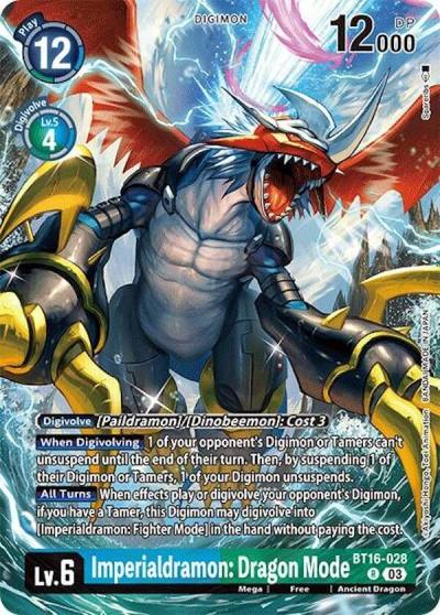 Imperialdramon Dragon Mode Alternate Art BT16-028 R Special Limited Set Digimon card