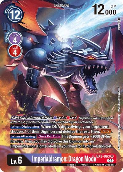 Imperialdramon Dragon Mode Alternate Art EX3-063 SR Draconic Roar Digimon card