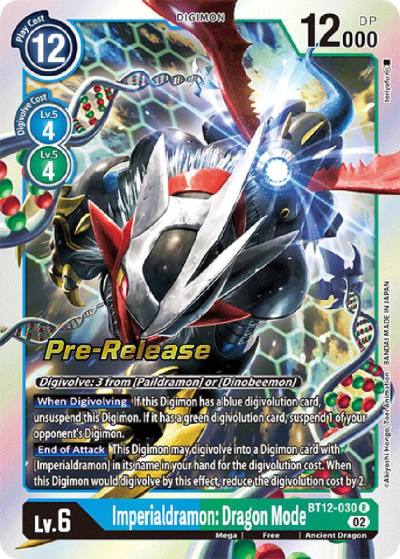 Imperialdramon Dragon Mode BT12-030 R Across Time Pre-Release Cards Digimon card