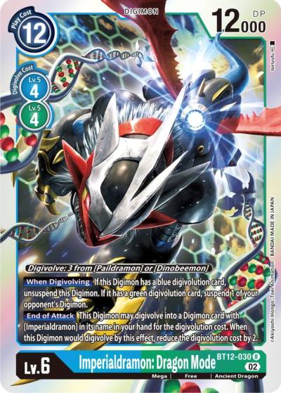 Imperialdramon Dragon Mode BT12-030 R Across Time Digimon card
