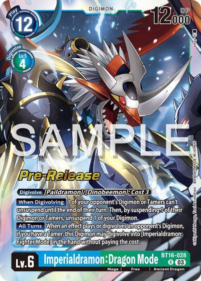 Imperialdramon Dragon Mode BT16-028 R Beginning Observer Pre-Release Cards Digimon card