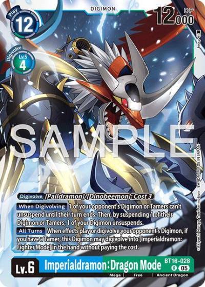 Imperialdramon: Dragon Mode Reprint BT16-028 R Advanced Booster Digimon Generation Digimon card