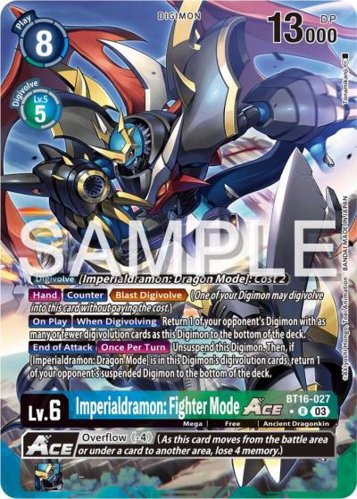 Imperialdramon Fighter Mode ACE Alternate Art BT16-027 R Beginning Observer Digimon card