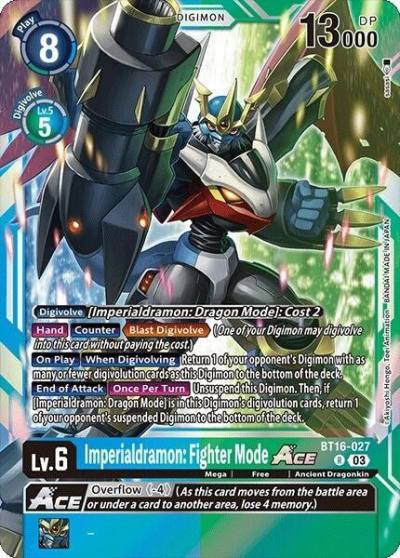 Imperialdramon Fighter Mode ACE BT16-027 R Beginning Observer Digimon card