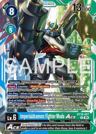 Imperialdramon: Fighter Mode ACE Reprint BT16-027 R Advanced Booster Digimon Generation Digimon card