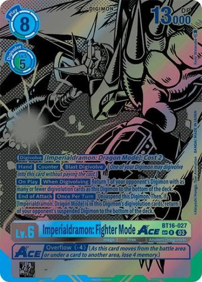 Imperialdramon Fighter Mode ACE Textured BT16-027 R Beginning Observer Digimon card