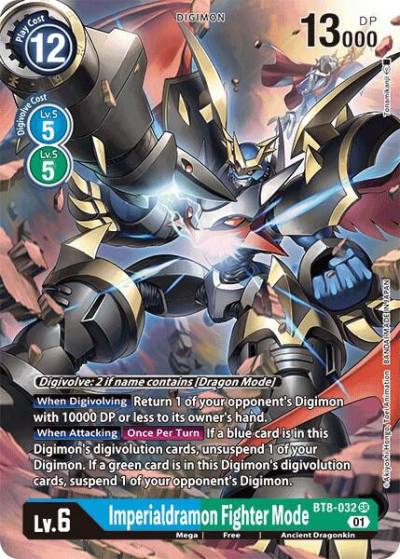 Imperialdramon Fighter Mode Alternate Art BT8-032 SR New Awakening Digimon card