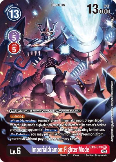 Imperialdramon Fighter Mode Alternate Art EX3-073 SEC Draconic Roar Digimon card
