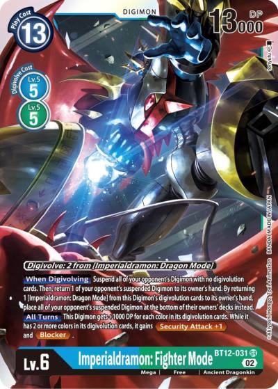 Imperialdramon Fighter Mode BT12-031 SR Across Time Digimon card