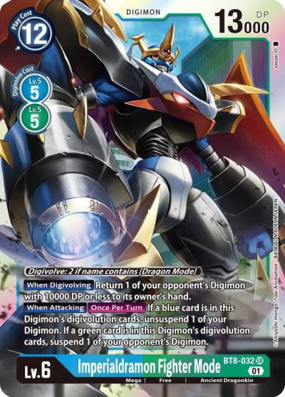 Imperialdramon Fighter Mode BT8-032 SR New Awakening Digimon card