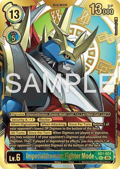 Imperialdramon: Fighter Mode Rare Pull AD1-024 SEC Advanced Booster Digimon Generation Digimon card
