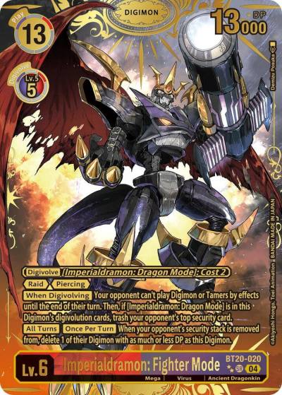 Imperialdramon Fighter Mode Textured BT20-020 SR Release Special Booster 2.5 Digimon card
