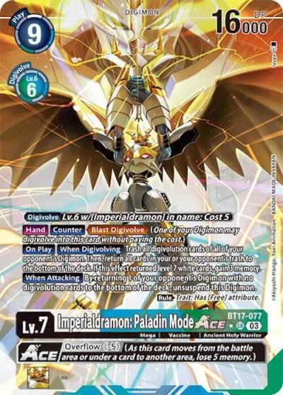 Imperialdramon Paladin Mode ACE Alternate Art BT17-077 SR Secret Crisis Digimon card