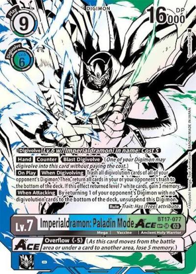Imperialdramon Paladin Mode ACE Textured BT17-077 SR Secret Crisis Digimon card