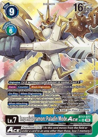 Imperialdramon Paladin Mode ACE World Convergence Release Event Winner BT17-077 SR World Convergence Release Event Cards Digimon card