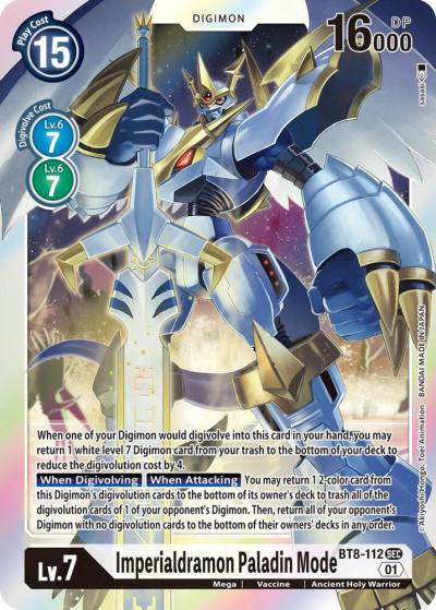 Imperialdramon Paladin Mode BT8-112 SEC New Awakening Digimon card