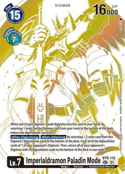 Imperialdramon Paladin Mode Blast Ace Special Edition BT8-112 SEC New Awakening Digimon card