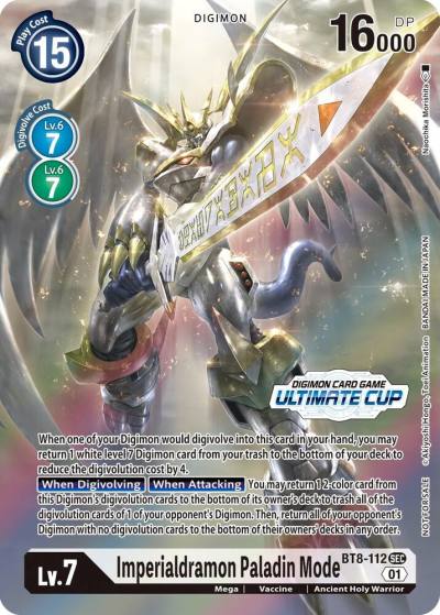 Imperialdramon Paladin Mode Ultimate Cup 2022 BT8-112 SEC New Awakening Digimon card