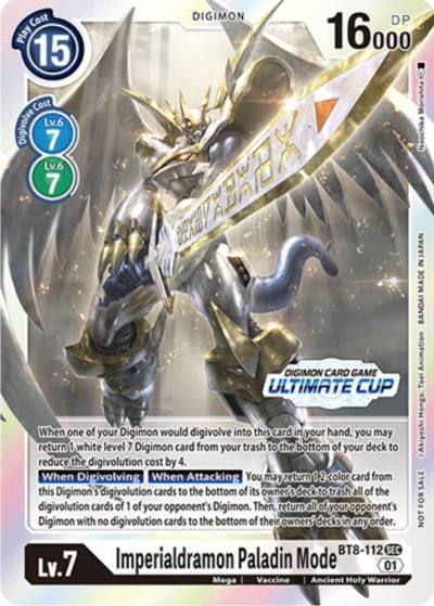 Imperialdramon Paladin Mode Ultimate Cup 2023 BT8-112 SEC New Awakening Digimon card