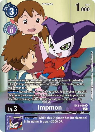 Impmon Alternate Art EX2-039 R Digital Hazard Digimon card