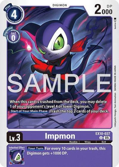 Impmon EX10-037 U Sinister Order Digimon card