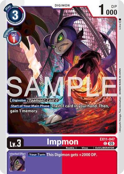 Impmon EX11-047 C Dawn of Liberator Digimon card