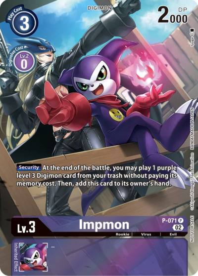 Impmon Official Tournament Pack Vol10 P-071 P Digimon Promotion Cards Digimon card