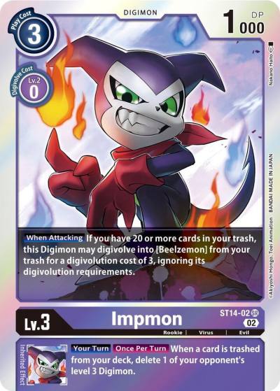 Impmon ST14-02 SR Starter Deck 14: Beelzemon Advanced Deck Set Digimon card