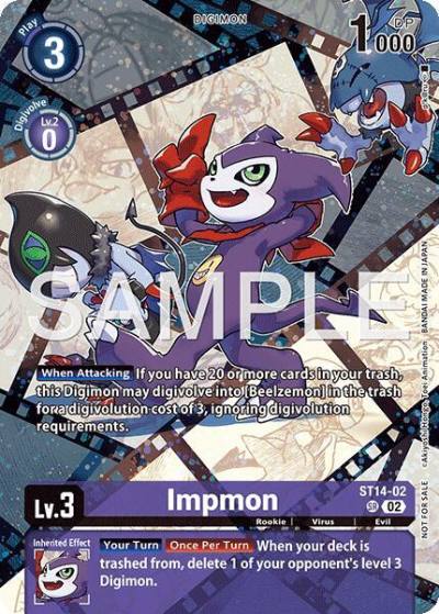 Impmon Sinister Order Legend Pack ST14-02 SR Starter Deck 14: Beelzemon Advanced Deck Set Digimon card