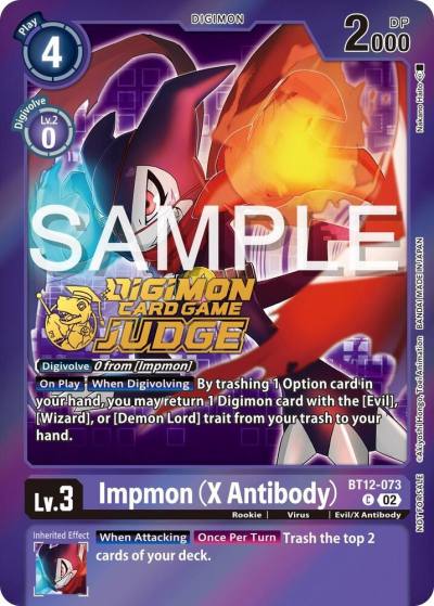 Impmon X Antibody Judge Pack 5 BT12-073 C Across Time Digimon card