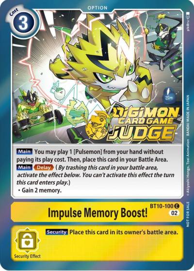 Impulse Memory Boost Judge Pack 3 BT10-100 C Xros Encounter Digimon card