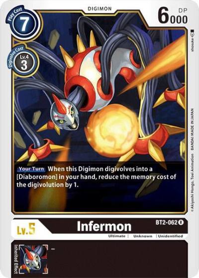 Infermon BT2-062 R Release Special Booster 1.0 Digimon card
