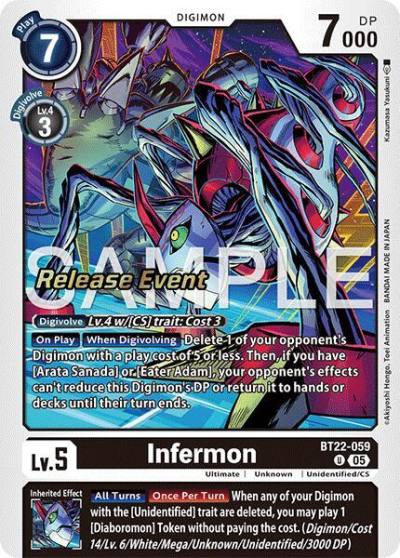 Infermon BT22-059 U Cyber Eden Release Event Cards Digimon card
