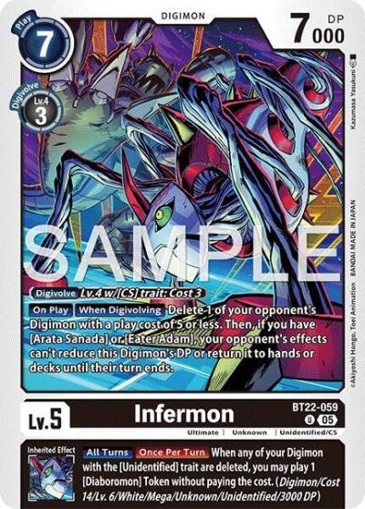 Infermon BT22-059 U Cyber Eden Digimon card