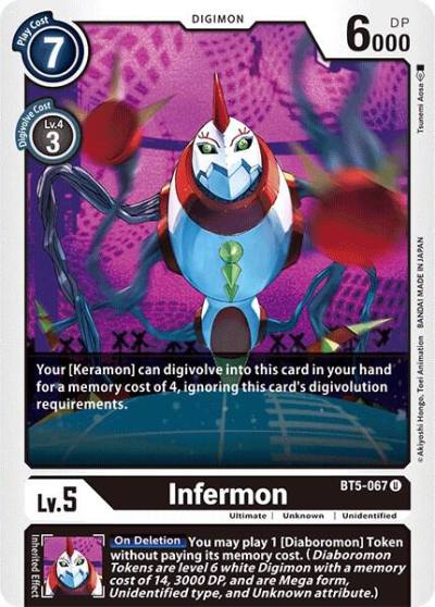 Infermon BT5-067 U Battle of Omni Digimon card