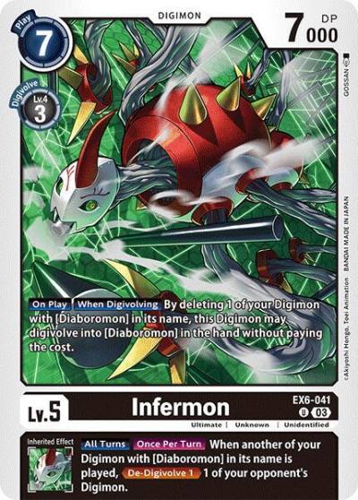Infermon EX6-041 U Infernal Ascension Digimon card