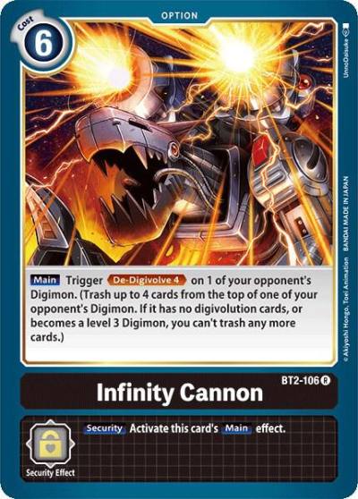 Infinity Cannon BT2-106 R Release Special Booster 1.0 Digimon card