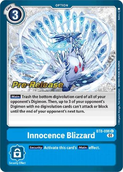 Innocence Blizzard BT8-098 U New Awakening Pre-Release Cards Digimon card