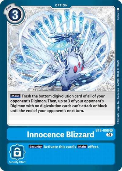 Innocence Blizzard BT8-098 U New Awakening Digimon card