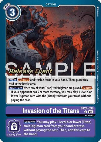 Invasion of the Titans BT24-098 U Time Stranger Release Event Cards Digimon card