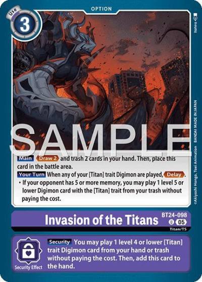 Invasion of the Titans BT24-098 U Time Stranger Digimon card
