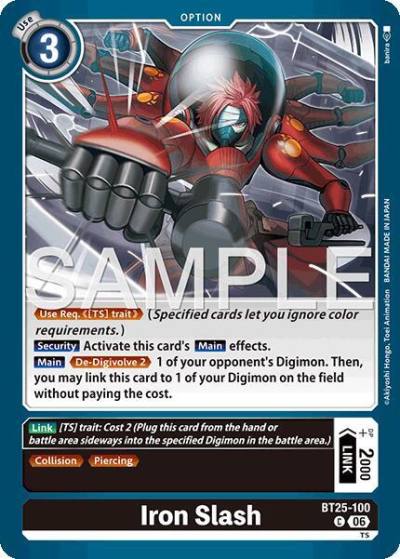 Iron Slash BT25-100 C Dual Revolution Digimon card