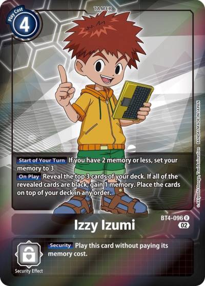 Izzy Izumi Alternate Art BT4-096 R Starter Deck 13: Ragnaloardmon Digimon card