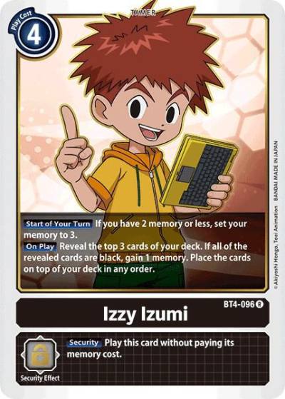 Izzy Izumi BT4-096 R Great Legend Digimon card